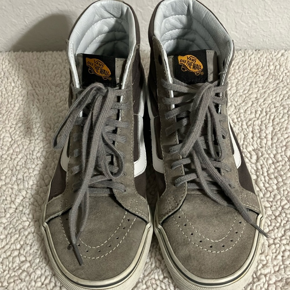Vans Gray High-Top Sneakers Suede Canvas